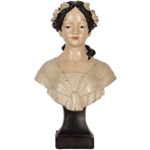 Clayre & Eef 6PR5550 Decoratie Buste Vrouw 18x12x31 cm Beige/Bruin