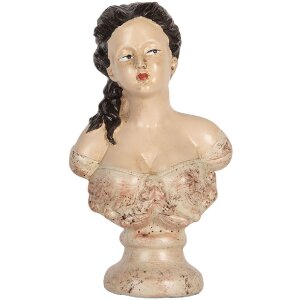 Clayre & Eef 6PR5553 Decoratieve Buste Vrouw 12x8x20 cm Beige-Bruin