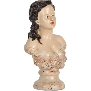 Clayre & Eef 6PR5553 Decoratieve Buste Vrouw 12x8x20 cm Beige-Bruin