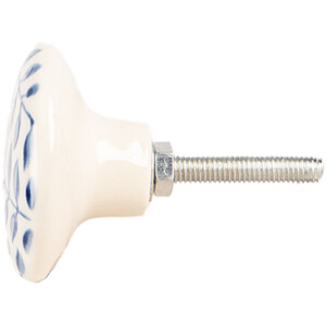 Clayre & Eef 66268 Deurklink Beige-Blauw Ø 4x3 cm