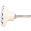 Clayre & Eef 66268 Deurklink Beige-Blauw Ø 4x3 cm