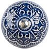 Clayre & Eef 66272 Deurklink Blauw Beige Ø 4x3 cm Keramiek