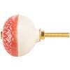 Clayre & Eef 66273 Deurknoop rood-beige Ø 4x3 cm