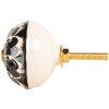 Clayre & Eef 66274 Deurklink Ø 4x3 cm Zwart Beige