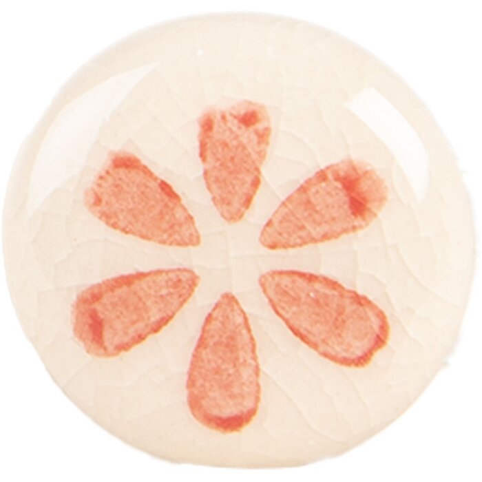 Clayre & Eef 66275O Deurknop Beige-Oranje 3x3 cm Keramiek Landhuisstijl