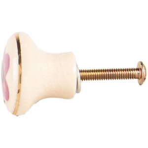 Clayre & Eef 66276 Deurknoop Ø 3x3 cm Beige Rosa