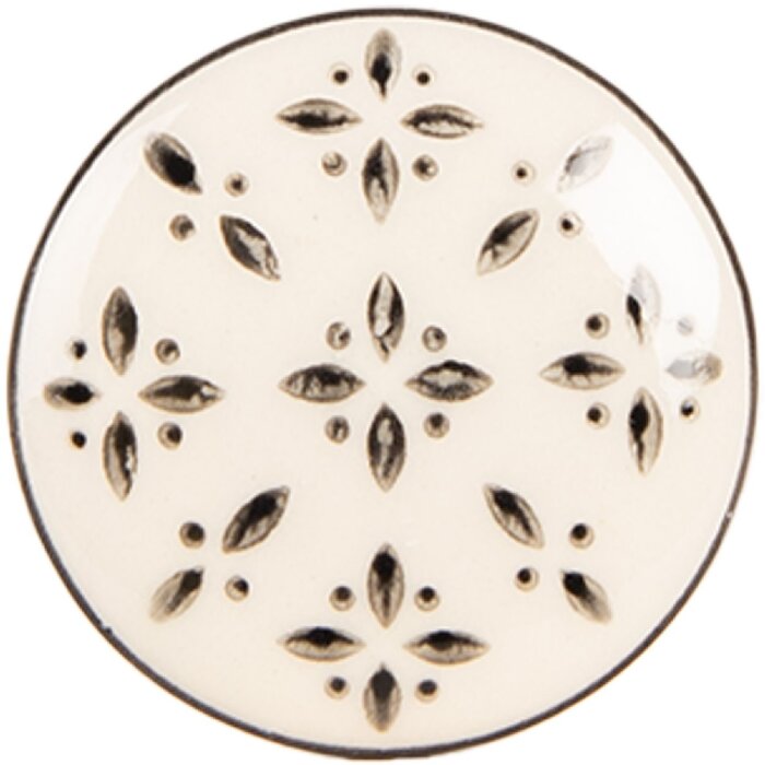 Clayre & Eef 66278 Deurknoop Ø 4x3 cm beige-zwart