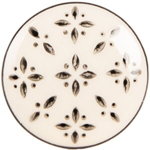 Clayre & Eef 66278 Deurknoop Ø 4x3 cm beige-zwart
