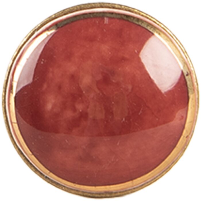 Clayre & Eef 66281BU Deurknoop Rood Goudkleurig Ø 3x3 cm / H3 cm