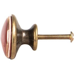 Clayre & Eef 66281BU Deurknoop Rood Goudkleurig...