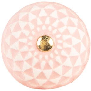 Clayre & Eef 66282 Deurklink Ø 4x3 cm roze-beige