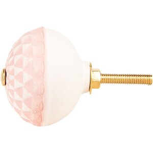 Clayre & Eef 66282 Deurklink Ø 4x3 cm roze-beige