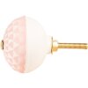 Clayre & Eef 66282 Deurklink Ø 4x3 cm roze-beige
