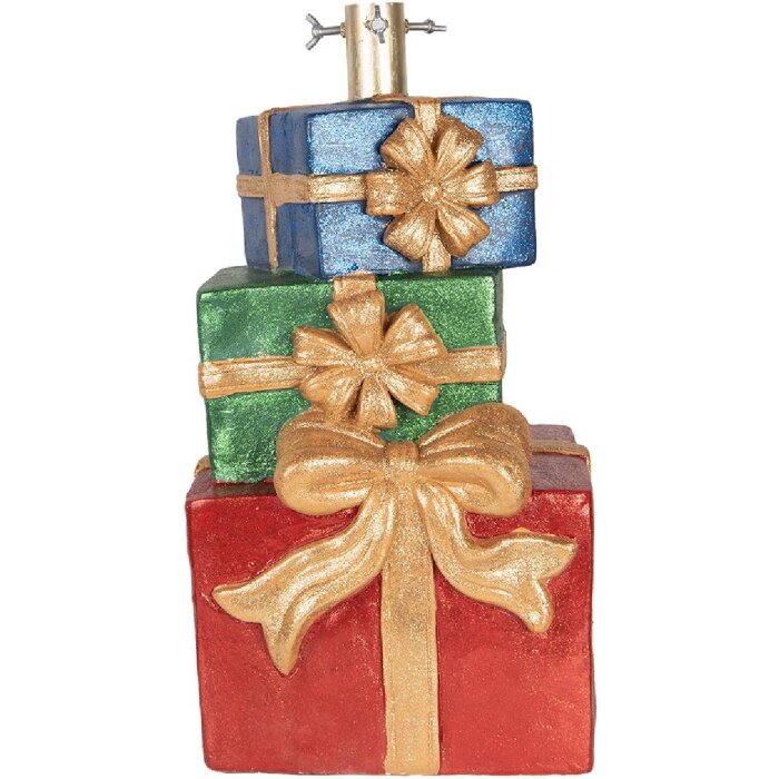 Clayre & Eef 6MG0149 Kerstboomstandaard 25x28x48 cm Rood-Goudkleurig