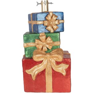 Clayre & Eef 6MG0149 Kerstboomstandaard 25x28x48 cm Rood-Goudkleurig