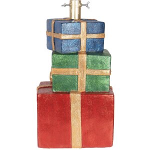 Clayre & Eef 6MG0149 Kerstboomstandaard 25x28x48 cm Rood-Goudkleurig