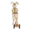 Clayre & Eef 6PR5144 Decoratie Konijn 13x6x17 cm Wit Goudkleurig