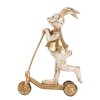 Clayre & Eef 6PR5144 Decoratie Konijn 13x6x17 cm Wit Goudkleurig