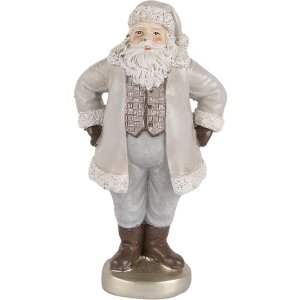 Clayre & Eef 6PR5520 Kerstman Decoratie 8x6x15 cm Grijs