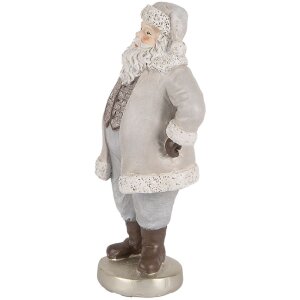 Clayre & Eef 6PR5520 Kerstman Decoratie 8x6x15 cm Grijs