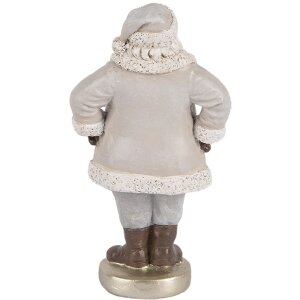 Clayre & Eef 6PR5520 Kerstman Decoratie 8x6x15 cm Grijs