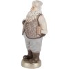 Clayre & Eef 6PR5521 Decoratie Kerstman 8x6x15 cm Beige/Grijs