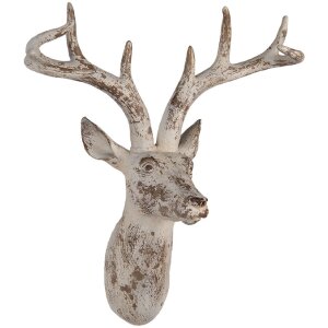 Clayre & Eef 6PR5522 Wanddecoratie Hert 33x16x37 cm