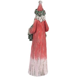 Clayre & Eef 6PR5527 Decoratie Kerstman Rood en Groen 7x6x24 cm