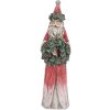 Clayre & Eef 6PR5527 Decoratie Kerstman Rood en Groen 7x6x24 cm