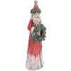 Clayre & Eef 6PR5527 Decoratie Kerstman Rood en Groen 7x6x24 cm