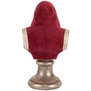 Clayre & Eef 6PR5538 Decoratieve Buste Kerstman 10x9x19 cm Rood en Wit