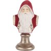 Clayre & Eef 6PR5538 Decoratieve Buste Kerstman 10x9x19 cm Rood en Wit