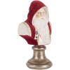 Clayre & Eef 6PR5538 Decoratieve Buste Kerstman 10x9x19 cm Rood en Wit