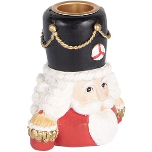 Clayre & Eef 6PR5540 Kandelaar Notenkraker 8x6x9 cm Rood en Wit