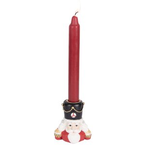 Clayre & Eef 6PR5540 Kandelaar Notenkraker 8x6x9 cm Rood en Wit