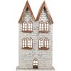Clayre & Eef 6Y5811 Kandelaar Huizen 30x13x54 cm Grijs