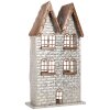 Clayre & Eef 6Y5811 Kandelaar Huizen 30x13x54 cm Grijs
