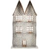 Clayre & Eef 6Y5811 Kandelaar Huizen 30x13x54 cm Grijs