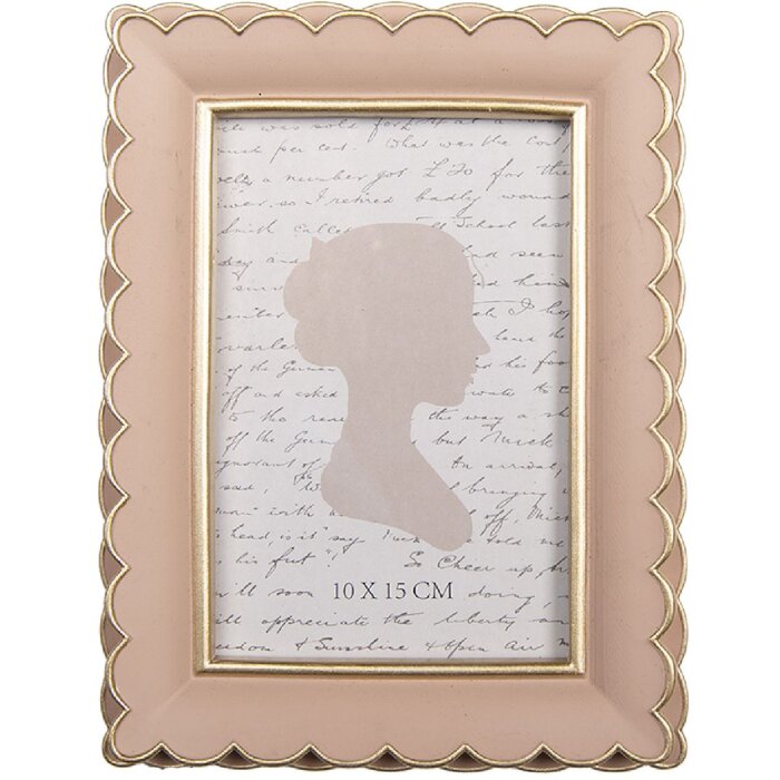 Clayre & Eef 2F1310 Fotolijst 15x3x20 cm 10x15 cm Roze Goud
