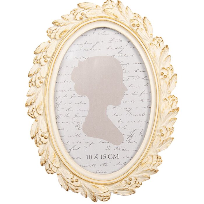 Clayre & Eef 2F1313 Fotolijst 15x20 cm Beige-Goud 10x15 cm