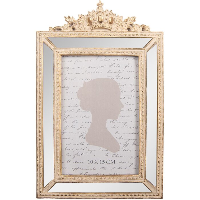 Clayre & Eef 2F1324 Fotolijst 15x23 cm Goudkleurig Beige 10x15 cm