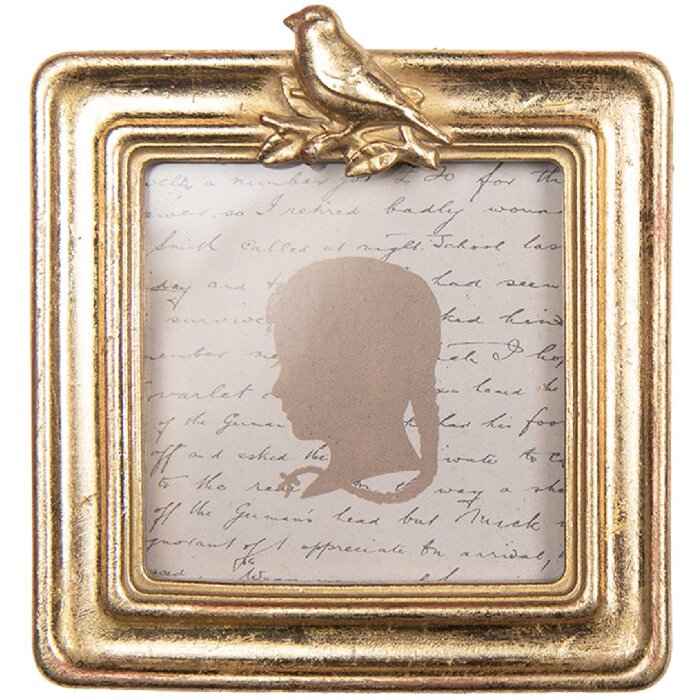 Clayre & Eef 2F1328 Fotolijst 10x2x11 cm 8x8 cm goudkleurig