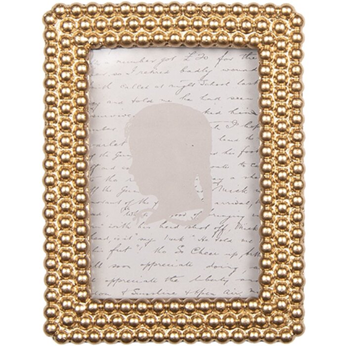 Clayre & Eef 2F1329 Fotolijst 9x2x11 cm / 6x9 cm goudkleurig