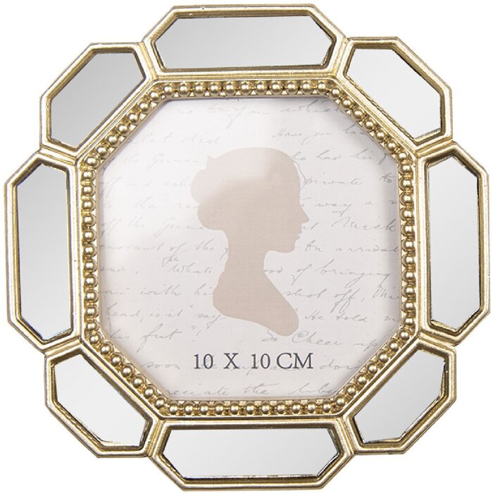 Clayre & Eef 2F1334 Fotolijst 15x2x15 cm / 10x10 cm Goudkleurig