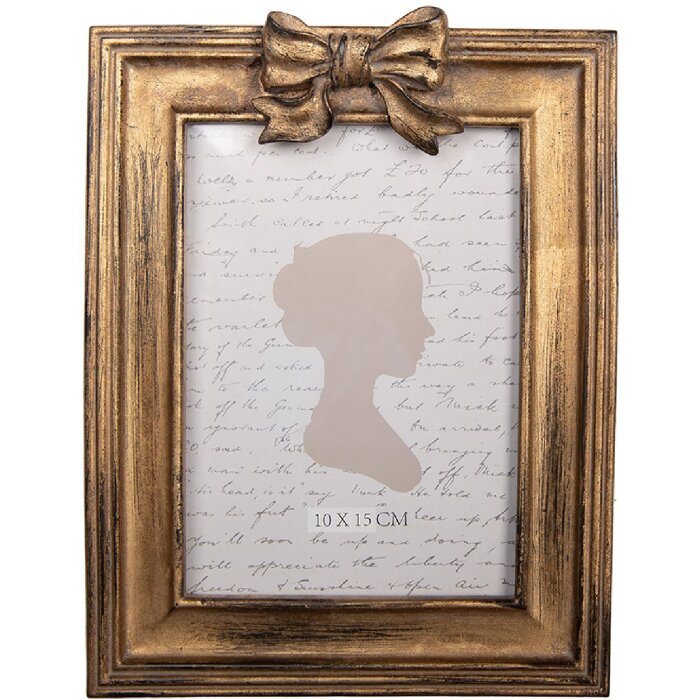 Clayre & Eef 2F1344 Fotolijst 16x3x22 cm Goud 10x15 cm