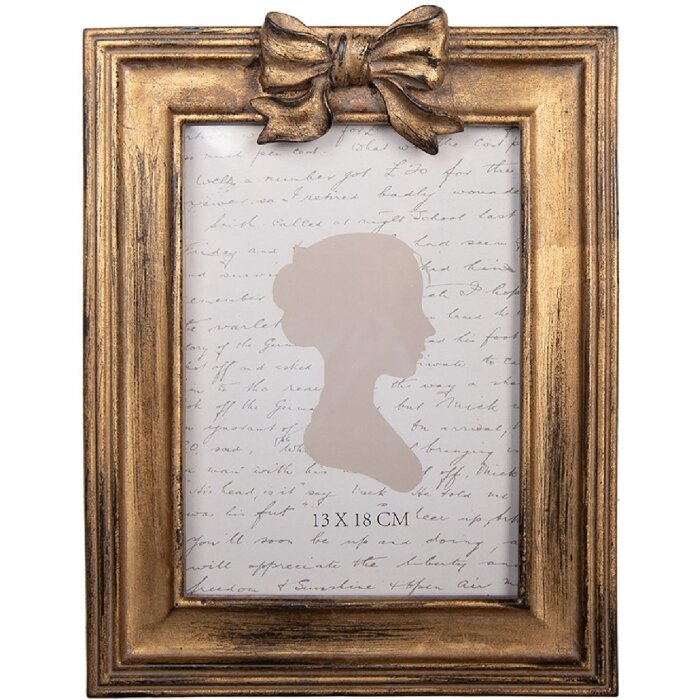 Clayre & Eef 2F1345 Fotolijst 19x3x25 cm / 13x18 cm Goudkleurig