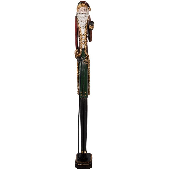 Clayre & Eef 5PR0168 Decoratie Kerstman 9x7x60 cm Rood & Groen