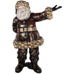 Clayre & Eef 5PR0172 Kerstman 58x33x76 cm Rood Goudkleurig