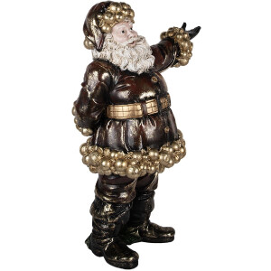 Clayre & Eef 5PR0172 Kerstman 58x33x76 cm Rood Goudkleurig