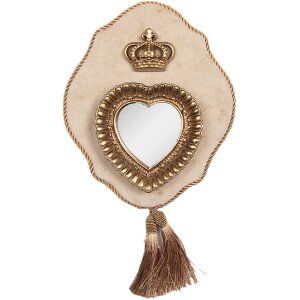 Clayre & Eef 62S334 Spiegel Beige-Goud 19x3x22 cm